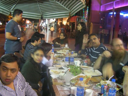 AlBaghdadi1 people having dinner at Al Baghdadi Restaurant, Al Muteena, Dubai