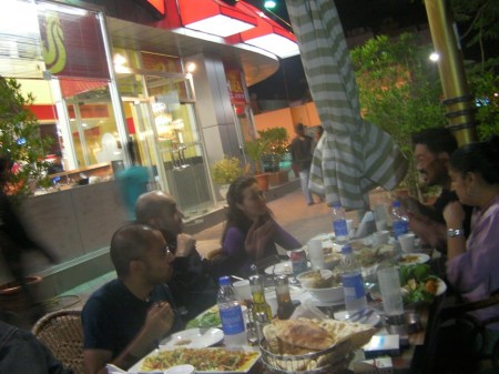 AlBaghdadi2 people having dinner at Al Baghdadi Restaurant, Al Muteena, Dubai