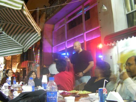 AlBaghdadi3 people having dinner at Al Baghdadi Restaurant, Al Muteena, Dubai