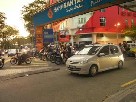 motorcycles at an intersection