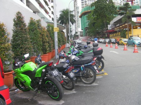 row of parked motocycles