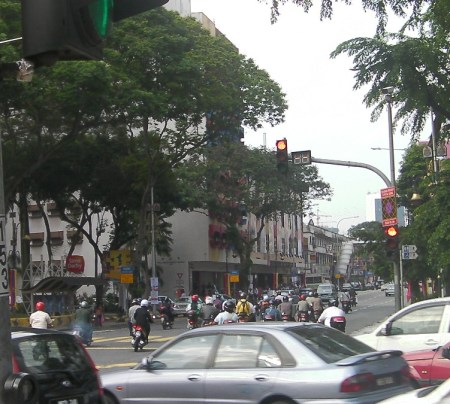 motorcycles in the street