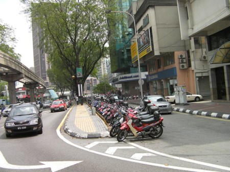 row of parked motorcycles
