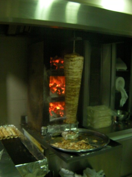 Shawarma Coals shawarma spit using coal fire