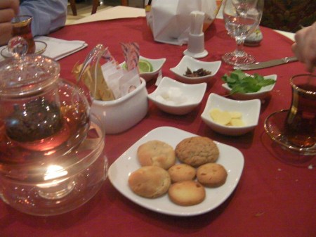 tea tea pot, cookies, lime, anise, mint, sugar, ginger