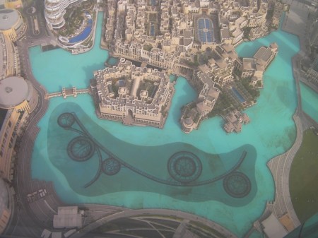 Dubai Fountain aerial view of Dubai Fountain