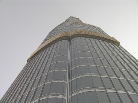 Burj Khalifa Top view up to the top of the building from the observation deck