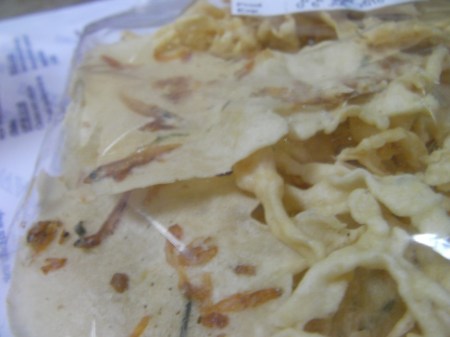 Fish crackers crisp bread with tiny dried fish in it