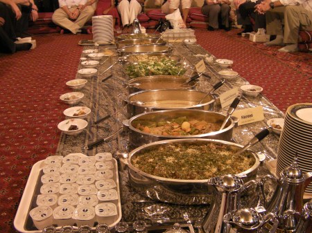 nine large containers of food