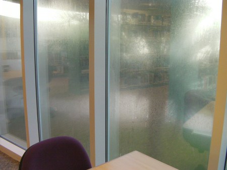 windows covered in condensation