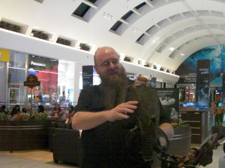 man holding a falcon