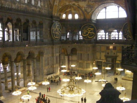 Hagia Sophia from second floor view of the main floor of the Hagia Sophia from the second floor