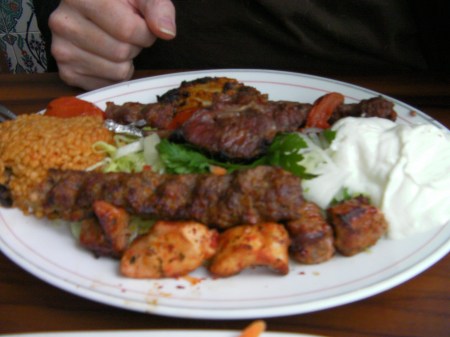 plate of mixed grilled meats