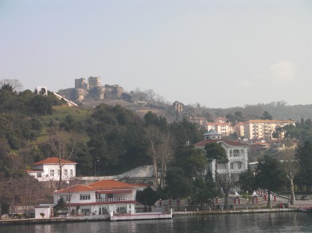 Anadolu Kavagi a town on the shore and a castle on the hill