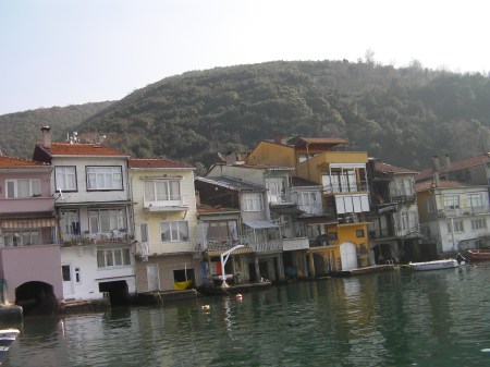 Boat Garages houses on the shoreline