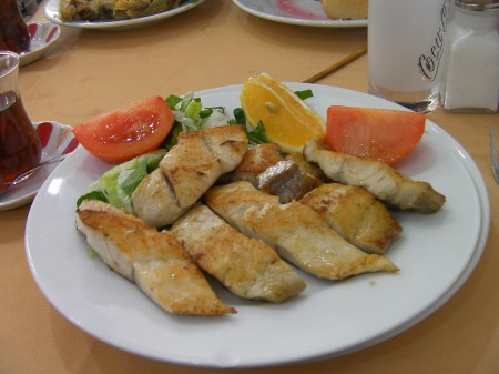 Swordfish plate of grilled swordfish