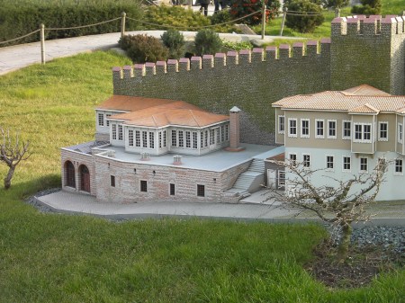 miniature of buildings along the old city wall