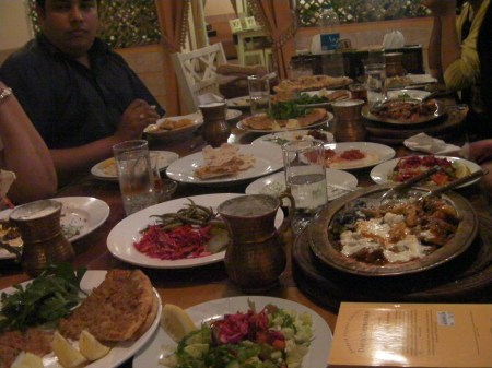 Table Full table full of plates of food