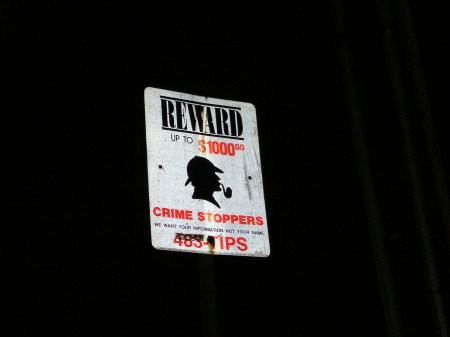 Crime Watch Crime watch sign with Sherlock Holmes sillouette