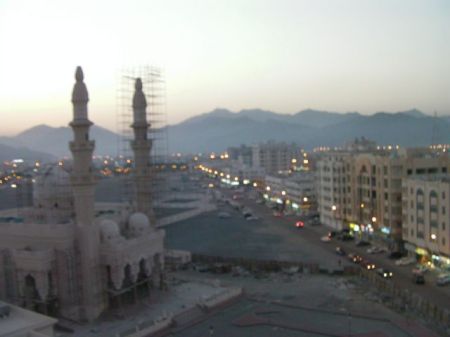 New Mosque view of north part of Fujairah at dusk