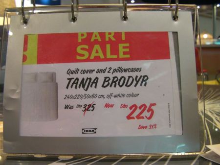 Name Prominence sign in which the name of the item is more prominent than the picture