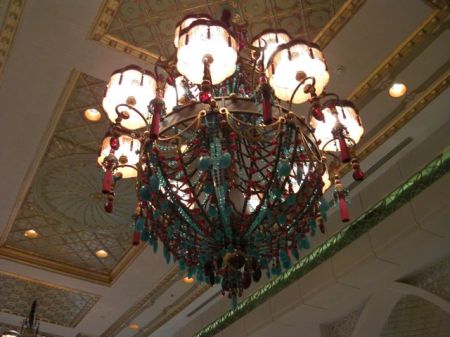 chandelier with fringe, tassels and bobbles