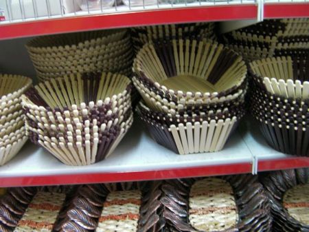 baskets that look like they are made of popsickle sticks