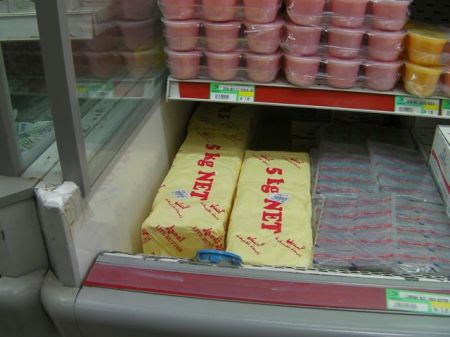 five kilogram packages of butter