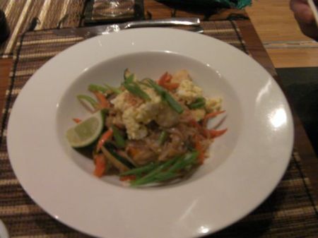 bowl of pad thai noodles