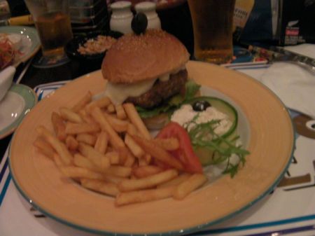 Swiss Burger burger, fries, coleslaw