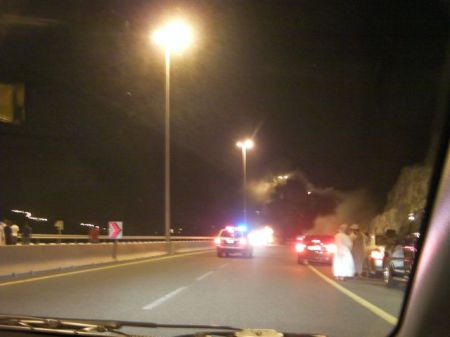 a car on fire 