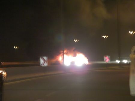 car on fire