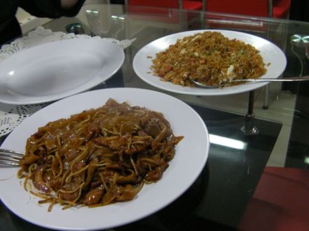 Beef Noodles & Fried Rice plates of beef noodles and fried rice