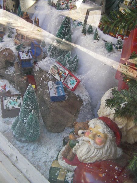 Store Window Display a Christmas tableau in a store window