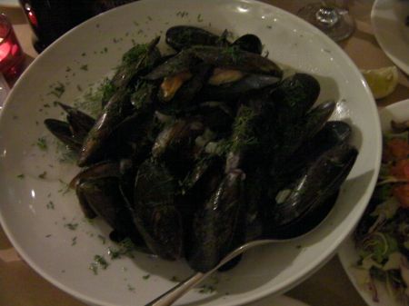 Large bowl of mussels
