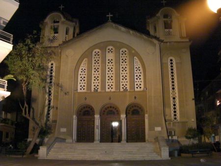 St. George Church front of the church at night