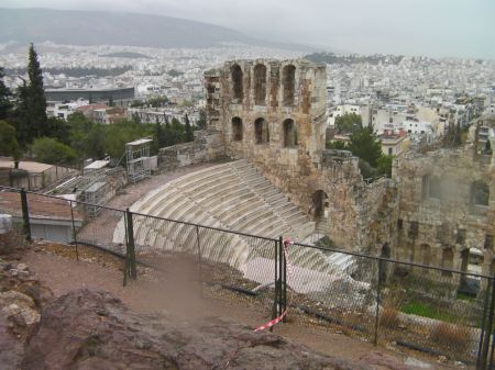 Odeum of Herodes Atticus the amphitheater from above