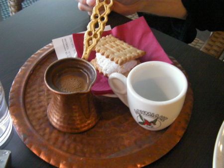 Greek Coffee small cup, small pitcher of coffee