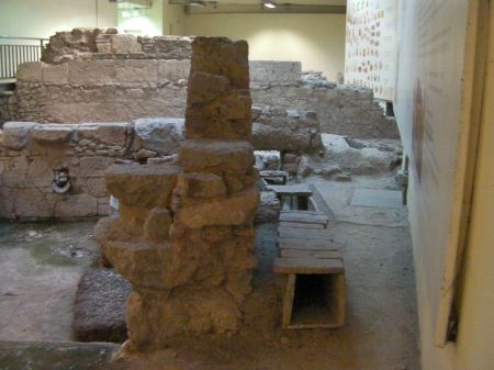 ancient ruins preserved in the train station