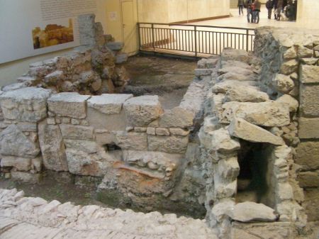 Monastiraki Ruin stone wall and water duct
