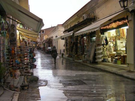 shops on a pedestrian street