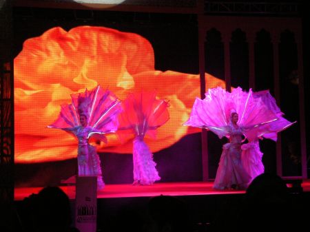 Flower dance dancers in vibrant fucia