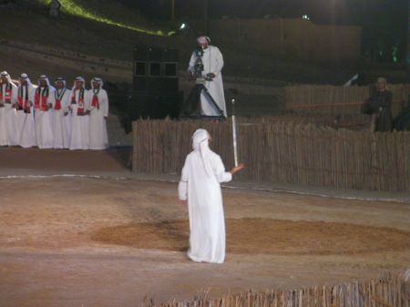 Sword Competitor young man balancing a sword on his palm