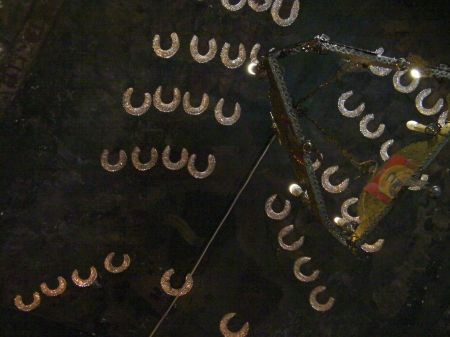 ceiling with golden halos of the saints 