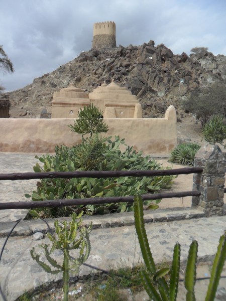 Bidya Mosque small mosque at the base of a hill with a tower at the top of the hill