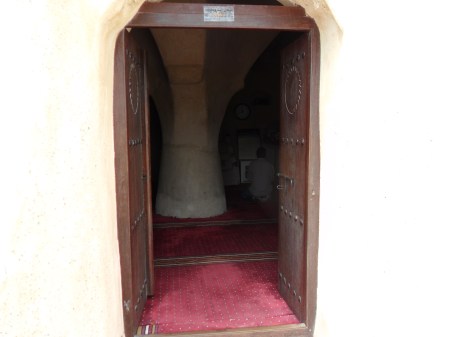Bidya Mosque Doorway view into the mosque through the door