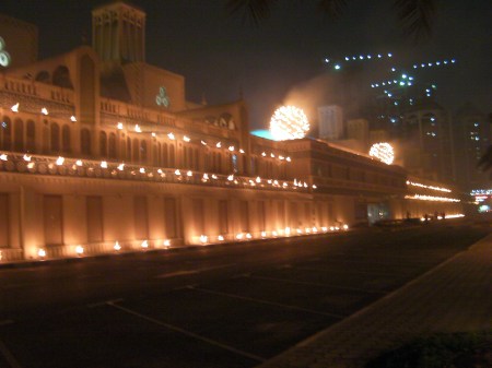 Central Souk on Fire souk building decorated with fire