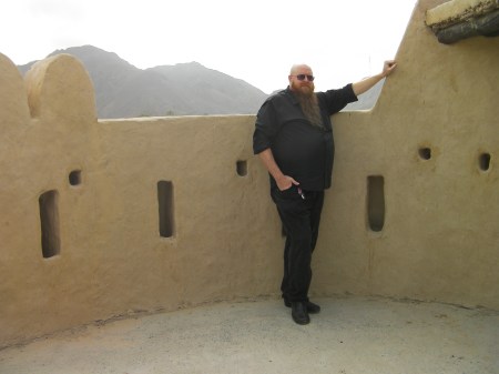 DaddyBird man at top of fort tower