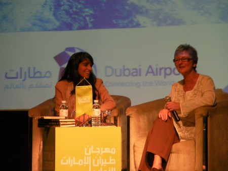 Dubai Abdulla Abulhoul and Joan Scott Minter sixteen year old author being interviewed