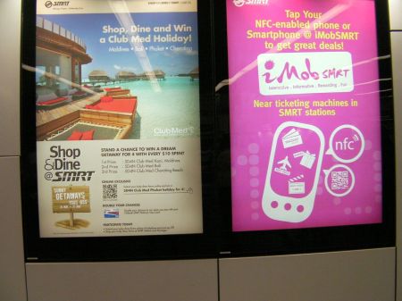 qr codes on two side by side advertisements